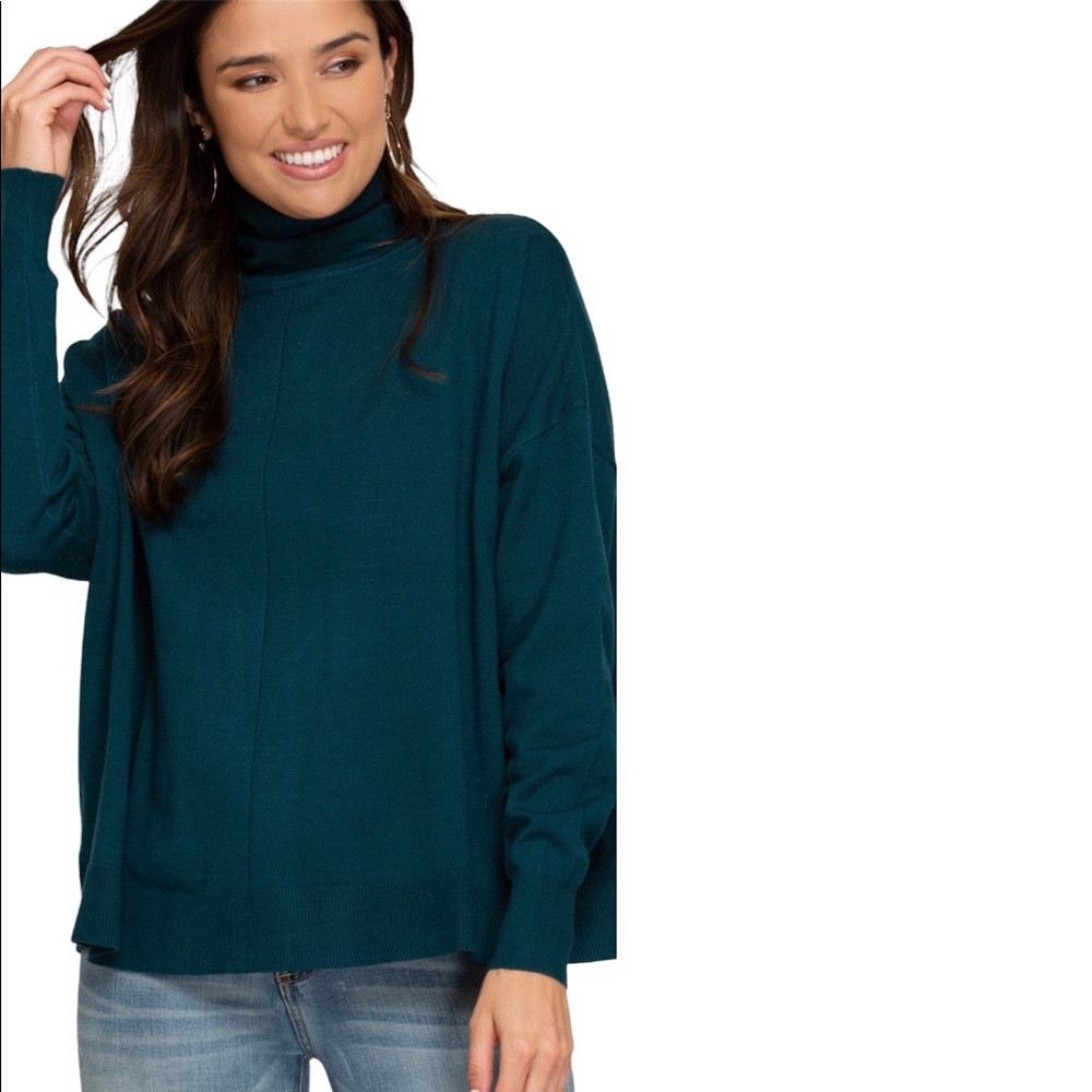NWT She & Sky Boxy Fit Turtle Neck Sweater